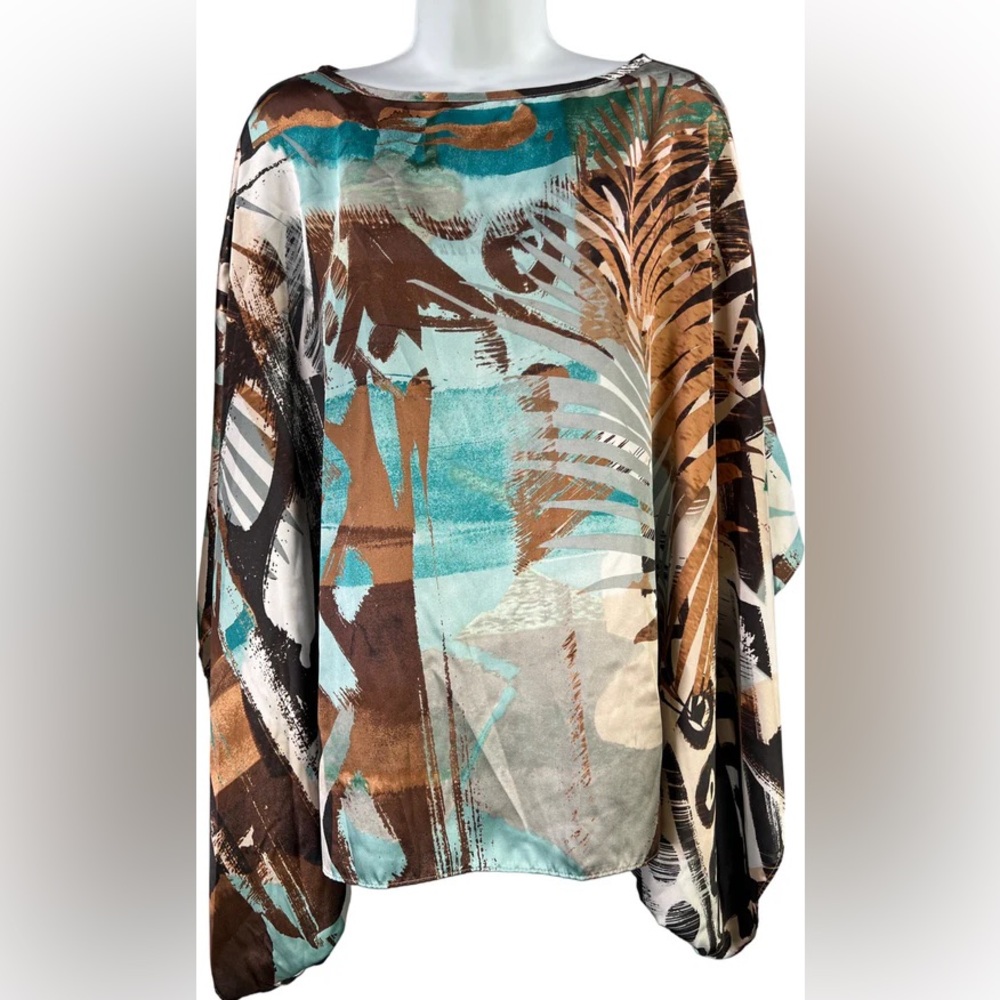 💜Chico's Multicolor Abstract Blouse size M - Picture 4 of 4